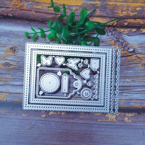 Frame heart card die metal card making dies mold paper craft knife mould blade punch stencils die