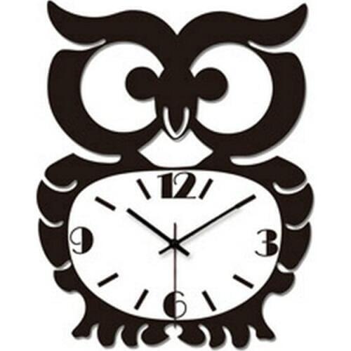 Creative Owl Wall Clock Living Room Vintage Acrylic Clock Wall Decoration Mute Watch Wall Decoration Gift