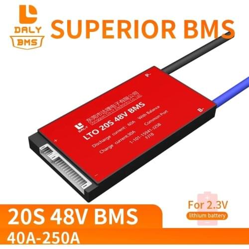 LTO BMS 66160 Battery BMS LTO 20S 48v 40A 60A 80A to 100A 2.3v Lithium titanate batter balance for Scooter Ebike and Solar Syste