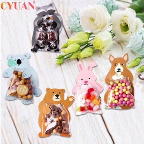 10pcs Jungle Animal Candy Bags Rabbit Gift Bags Safari Birthday Decorations Kids Party Favors Cookie Bags Easter Decorations