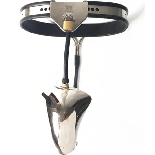 Manyjoy Stainless Steel Male Chastity Belt with Anal Plug,Chastity Cages,Chastity Device,Penis Lock,Adult Game toys