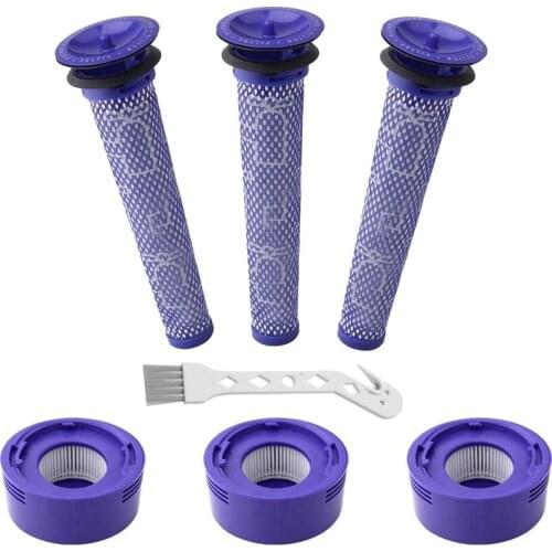 7 Pack Vacuum Filter for Dyson V8+, V8, V7, 3 HEPA Post Filter, 3 Pre Filter, Can Replaces Part 965661-01 & 967478-01