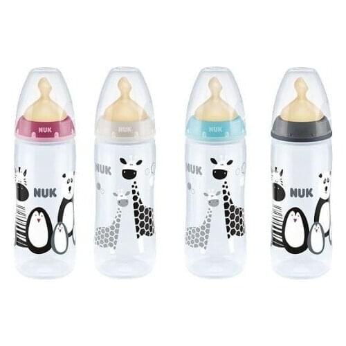 NUK - BIBERÓN BABY SAFARI LÁTEX CONTROL DE TEMPERATURA 0-6 MESES (300 ML)