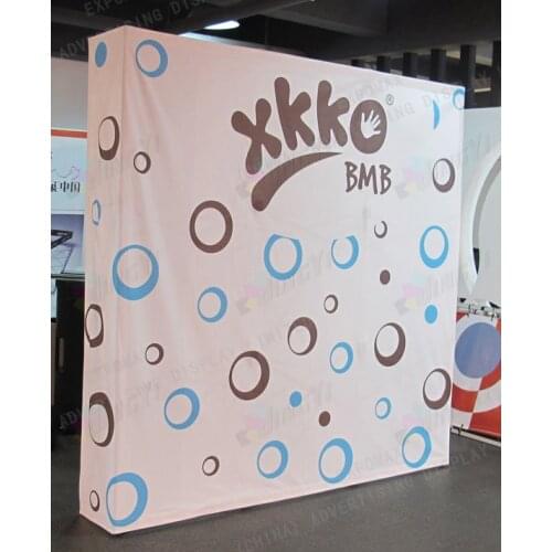 Portable Exhibition Booth 3X3 POP up fabric Banner 8ft POPup Tradeshow Event Display Stand with End Cap