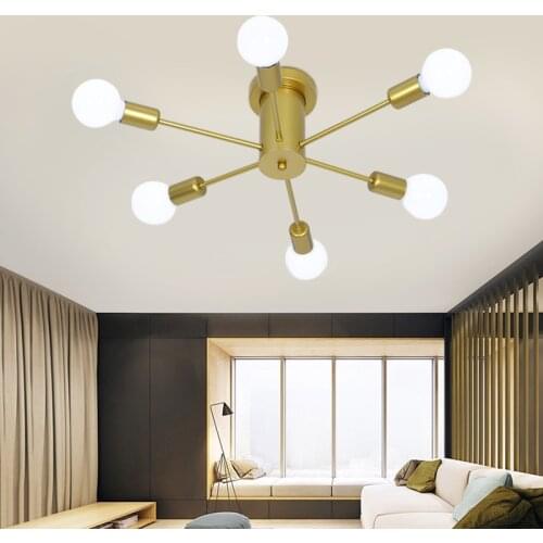 Retro Spider Ceiling Chandelier for Living Room Black/Golden Led Ceiling Light Ceiling Lamp for Children Living Room Decoration