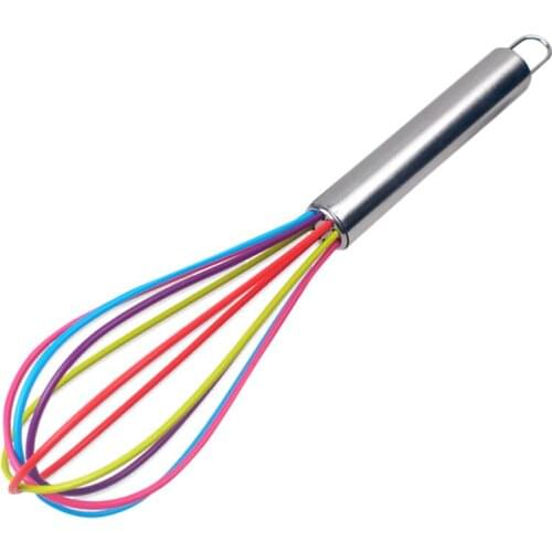 Rotary Manual Egg Beater Mixer Mini Egg Whisk Kitchen Bake Tool Egg Agitator Eco-Friendly Silicone Non-Stick Whisks #YJ