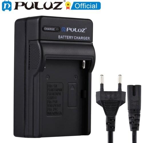 PULUZ EU US Plug Car Charger Battery Charger with Cable For Sony NP-F550 / F970 / F960 / F770 / F750 / F570 Battery