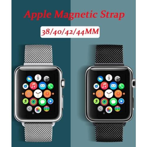 Strap For apple watch band 44mm 40mm 38mm 42mm 44 mm Magnetic Loop Stainless Steel Metal bracelet iWatch serie 3 4 5 6 se band