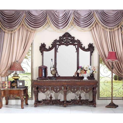 Luxury console table set solid wood mirror hign-end home furniture Lüks konsol masa seti katı ahşap ayna GH193