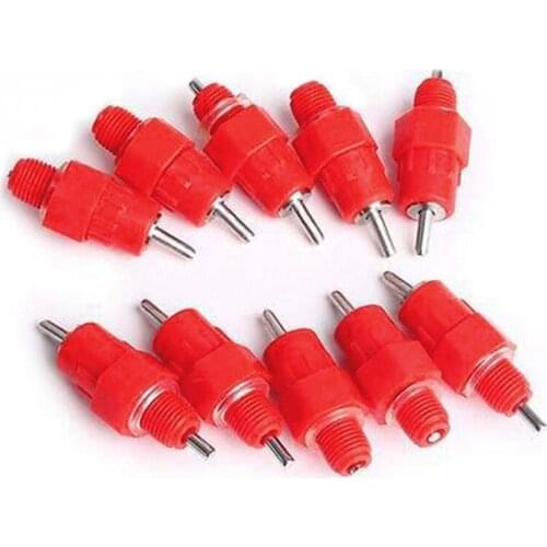 10Pcs Poultry Water Drinking Nipples Duck Chicken Hen Feeding Screw In Drinker