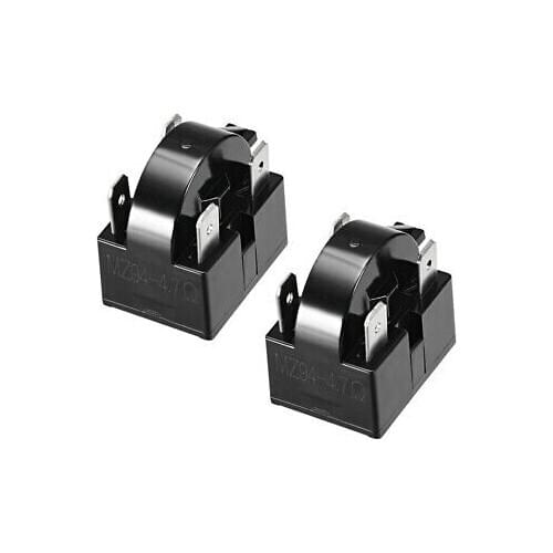 2 Pcs 4.7 Ohm 4 Pin Refrigerator PTC Starter Relay Black