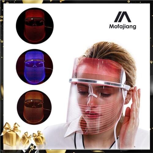 LED Mask Light Therapy Facial Whitening Skin Tighten Anti-Aging Wrinkle Removal Face Care Treatment Beauty Tool Device 3 Colors