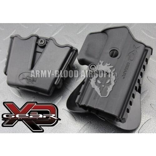 XD Gear XD3500H Polymer Paddle Holster Tactical Holster W / Magazine Pouch Dual Magazine Pouch (BK DE)