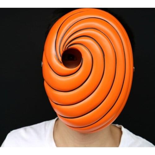 Japan Anime Mask Cosplay Costumes Props Uchiha Obito Tobi Same Style Resin Face Mask Orange Party Halloween Child Adult