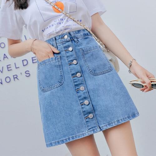 Woman Skirts Denim Skirt Skirt 2021 Summer High Waist A- line Short Skirt Mujer Faldas Saias Mulher