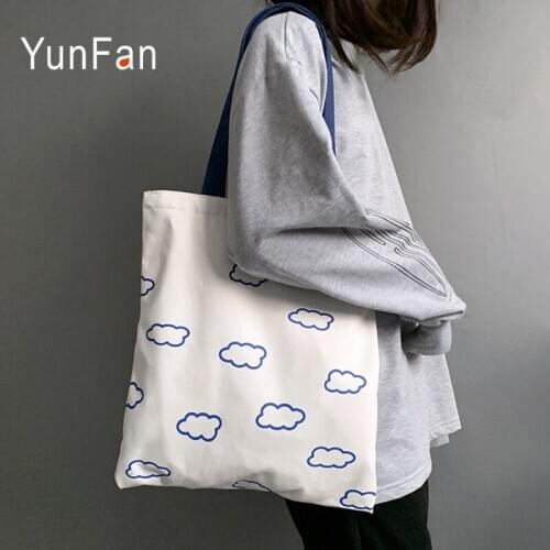 New Korean Version Ladies Canvas Shoulder bag Female Student Leisure Large-capacity Handbag Natural Pure Cotton Cloth Bag
