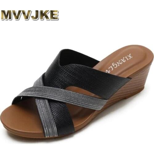 MVVJKE Womens Slides High Quality Bling Sequins Summer Gladiator Shoes Beach Female Outside Leisure Slippers