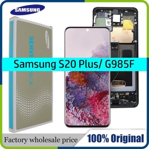 6.7" Original Super AMOLED For Samsung Galaxy S20 PLUS LCD G985 G985F G985F/DS LCD Display Touch Screen Digitizer with Frame