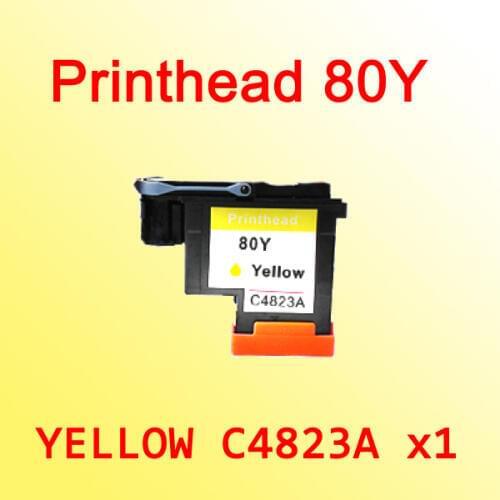 1x YELLOW printhead compatible for hp80 C4823A compatible for hp 80 Designjet 1000 1050c 1055cm printer