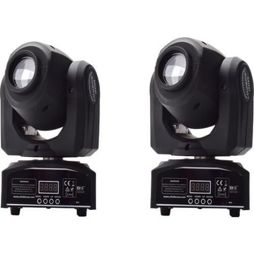 2 Pcs 4IN1 30W Mini LED Spot Moving Head Light 30W DMX DJ Mini Moving Head Lights 8 Gobos Effect Stage Lights for ktv bar disco