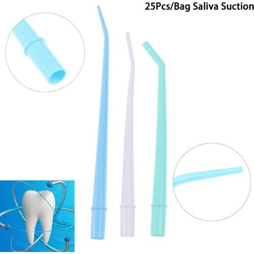 25Pcs / Bag Dental Disposable Tube Disposable Elbow Saliva Ejector Suction Tube Surgical Aspirator