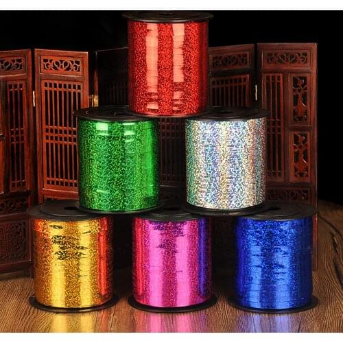 250 yards laser ribbon new satin ribbon handmade craft wedding birthday party decoration balloon gift bag cake packaging