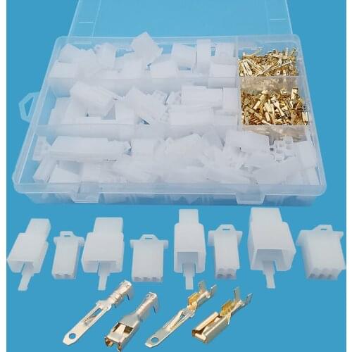 380Pcs/Box 2.8mm Male Female Housing Terminals 2 3 4 6Pin Car Motorcycle Bike Electrical Plug Jack Crimp Terminal Wire Connector