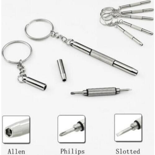 5pcs Pocket Mini Multifunctional Triple Phillips Allen Slotted For Repairing Torx Screwdriver