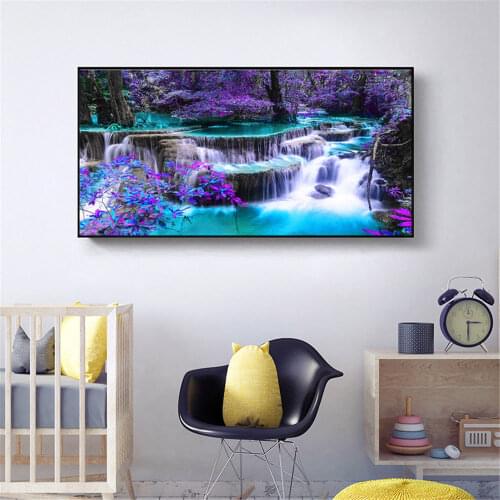 HUACAN 5d Diamond Painting Waterfall Mosaic Nature Handicraft Full Square/Round Diamond Embroidery Landscape Wall Art