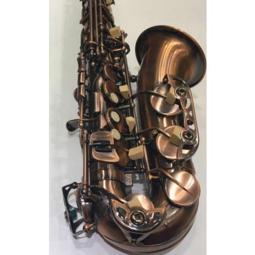MARGEWATE Alto Saxophone Brass Body Antique Copper Surface E Flat Eb Tune Sax With Mouthpiece Musical Instrument Free Shipping