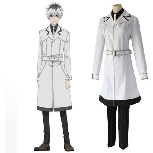 Anime Tokyo Ghoul Cosplay Costumes Sasaki Haise White Uniform Cosplay Costumes Halloween Party Unisex Cosplay Costumes Suits Men