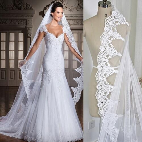 BAZIIINGAAA Wedding Lace Veils