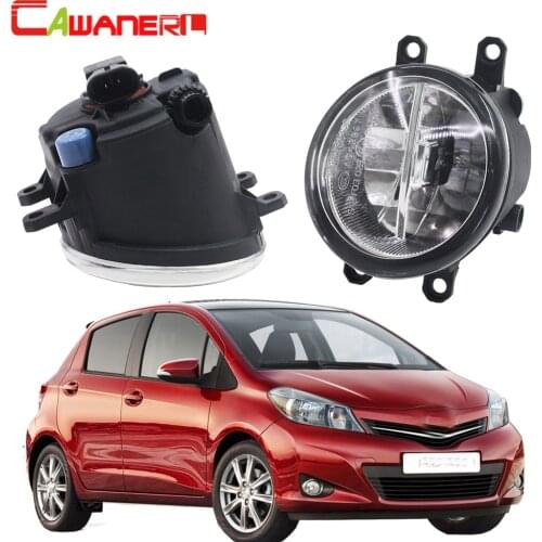 Cawanerl 2 Pieces H11 Car Styling LED Bulb Fog Light 4000LM White 6000K DRL Daytime Running Lamp 12V For Toyota Yaris 2006-2013