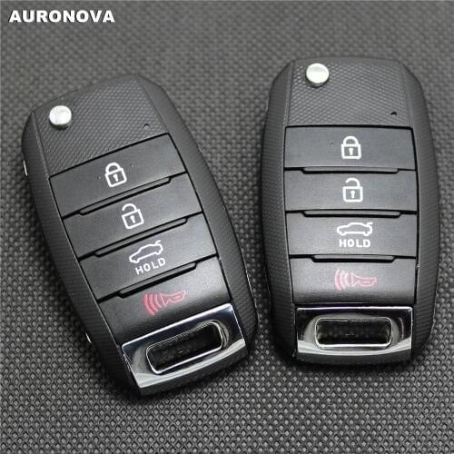 AURONOVA New Car Key Shell for Kia Sportage Sorento Soul Carens Optima 4 Buttons Replace Car Key Case