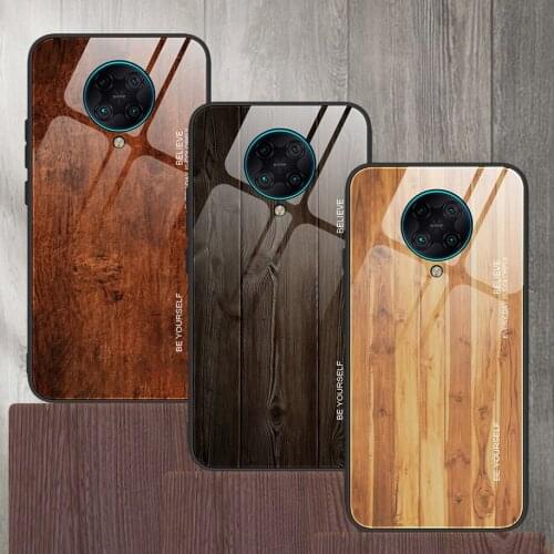 Wood pattern Case for Xiaomi POCO F2 Pro M2 Pro Tempered Glossy Glass Back Cover For PocoPhone M2 Pro X2 Fundas Redmi K30