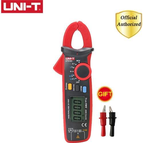 UNI-T UT210C Digital Mini Clamp Meter Auto Range AC DC Voltage Temperature Capacitance Resistance NCV Diode Test Multimeter