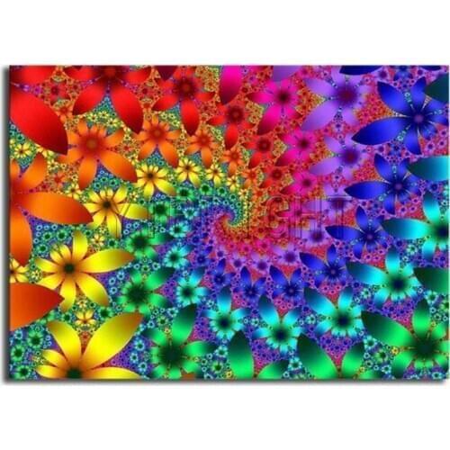 DIY 3D Diamond mosaic flowers Full Round Diamond embroidery Cross stitch Seven colors Full Square Diamond painting landscape