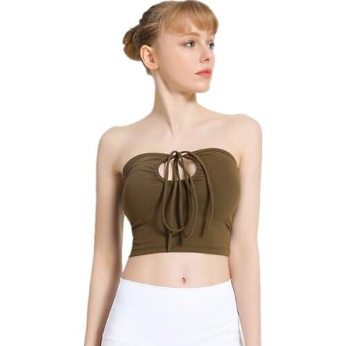 Womens Fitness Sports Vest Sexy Halter Quick-Drying Yoga Wrap Chest Backless Dance Training Vest Can Multiple Ways To Wear