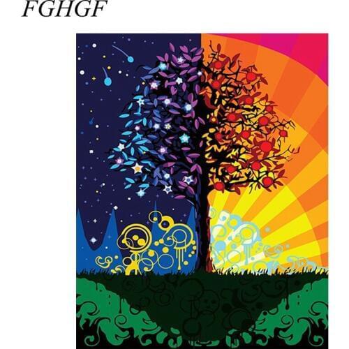 FGHGF Frameless Flowers Pictures Painting By Numbers DIY Digital Canvas Oil Painting Home Decor For Living Room Wall