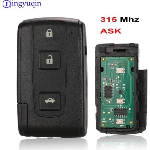 Jingyuqin 3 Button Smart Smart Car Key for Toyota Prius Corolla Chr Yaris Rav4 Auris with Insert TOY48 Blade