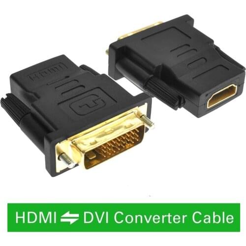 DVI 24+1 To HDMI Adapter Cables 24k Gold Plated Plug Male To Female HDMI To DVI Cable Converter 1080P For HDTV Projector Monitor