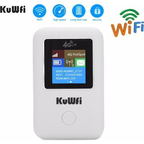 KuWFI 4G Wifi Router Portable 3G/4G SIM Card Router Unlocked Portable Pocket Wi-fi Hotspot Card Wi-fi Router With Sim Card Slot