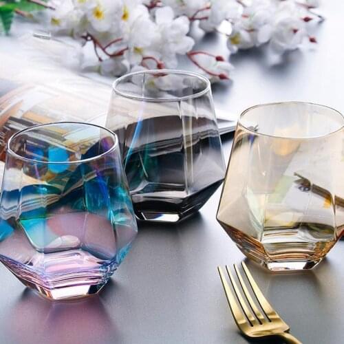 Cute Water Bottle Whiskey Glass Flat Bottom Rock Shot Glass Hexagon Drinking Glass Whiskey Wine Vodka Bar Club Beer Wine Glass