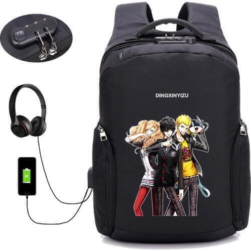 Multifunction Anti-theft USB Charging backpack Game Persona 5 backpack Travel Backpack Men Women Business School bag Laptop bag