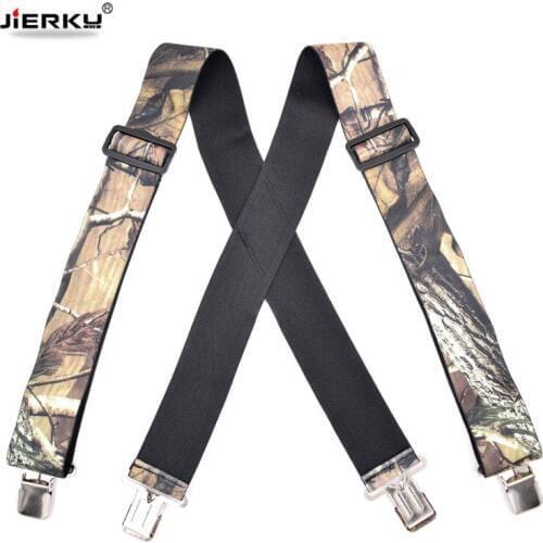 Mans Camouflage Suspenders 4 Clips Outdoor Braces Elastic Adjustable Suspensorio Bretelles Tirantes Trousers ligas cowboy Strap