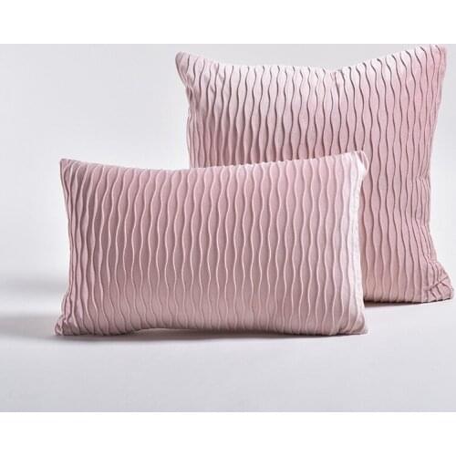 Stripe Soft Velvet Pillowcase For living Room Solid Cushion Cover 45x45cm 100% Polyester Chair Cover-Sofa-Home Decoration