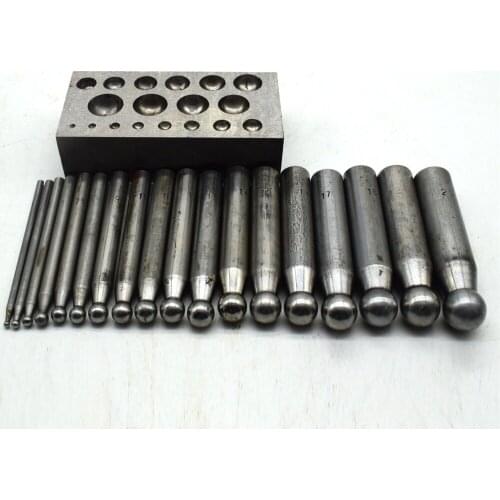 18 Piece Steel Dapping Doming Punch Set Jewelry Shaping Foriming Tool