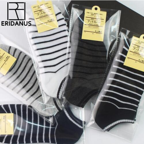 New Fashion 5 pairs / lot Socks Men Active Stripe Shallow Short Tube Boat Sock Cotton Casual Deodorant for Men Anklet Meia M458