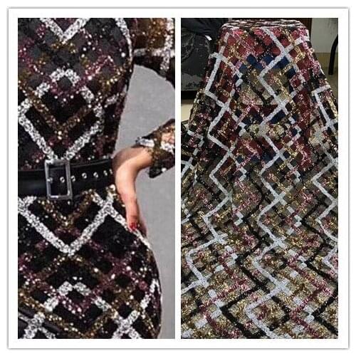 Newest french net lace ZH-30885 with sequins high quality for fashion show