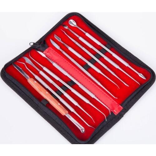 New 10PCS/set Dental wax stainless steel carving knife Sculpey Polymer Clay Plastocene DIY Sculpture Sculpt Knife Tool